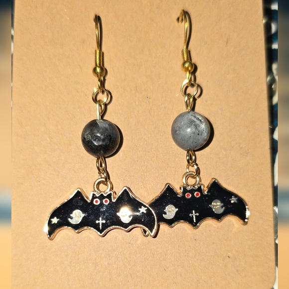Halloween Earrings with Crystal Beads ~ All 4 Sets, as a Group - Picture 3 of 7